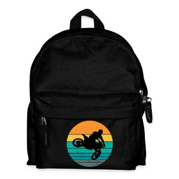 motorcycle, motorcycle fan, biker - Kids' Backpack - black - Front
