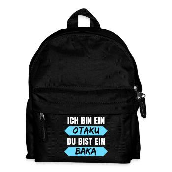 Anime Baka Otaku Kanji Statement Popkultur Manga - Kinder Rucksack - Schwarz - Vorne