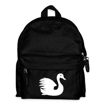 höckerschwan, Schwanensilhouette, tier prints dame - Kinder Rucksack - Schwarz - Vorne