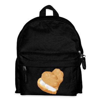 Mit Sahne gefülltes Windbeutel Herz - Kinder Rucksack - Schwarz - Vorne
