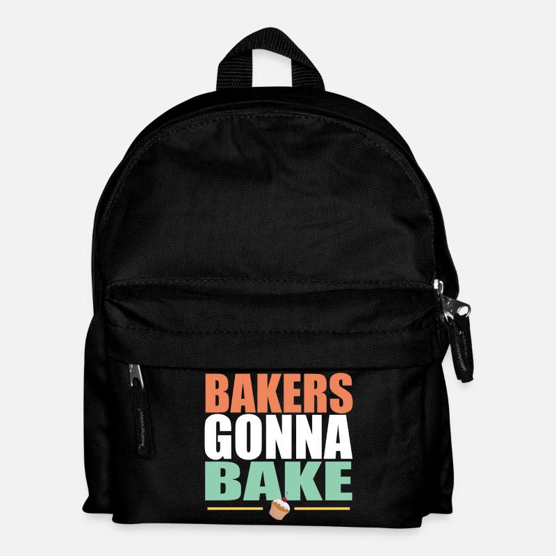 Backen Bäcker gehen zum Backen - Kinder Rucksack - Schwarz