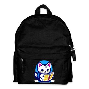 Le chat lit un livre - Sac à dos Enfant - noir - Devant