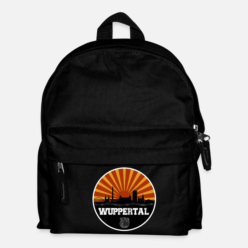 Wuppertal Retro Skyline - Kinder Rucksack - Schwarz
