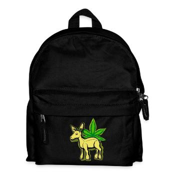 Biche cannabis cartoon Cannabiche 05 sans typo - Kids' Backpack - black - Front