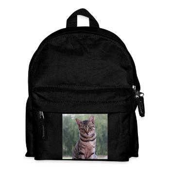 Katze Kätzchen Poster quadratisch Katzenposter - Kinder Rucksack - Schwarz - Vorne
