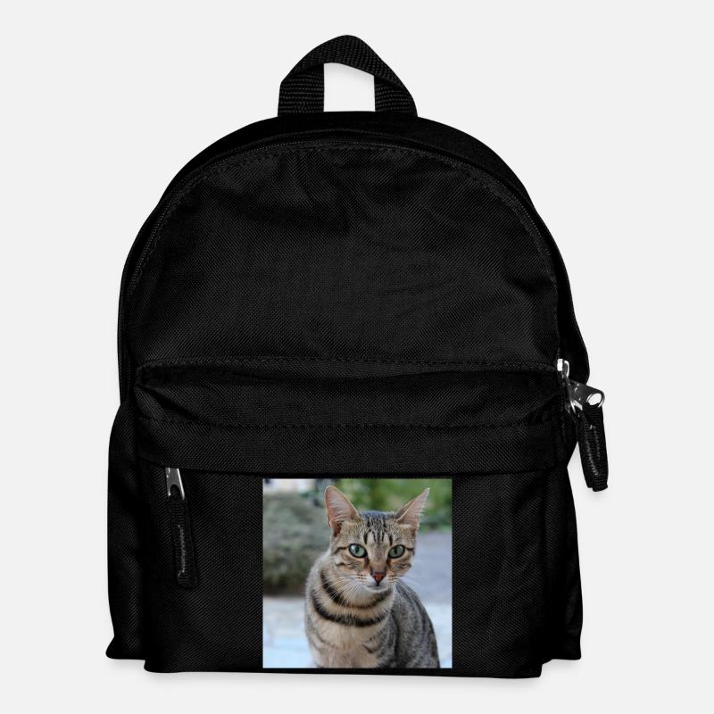 Katze Kätzchen Poster quadratisch Katzenposter - Kinder Rucksack - Schwarz
