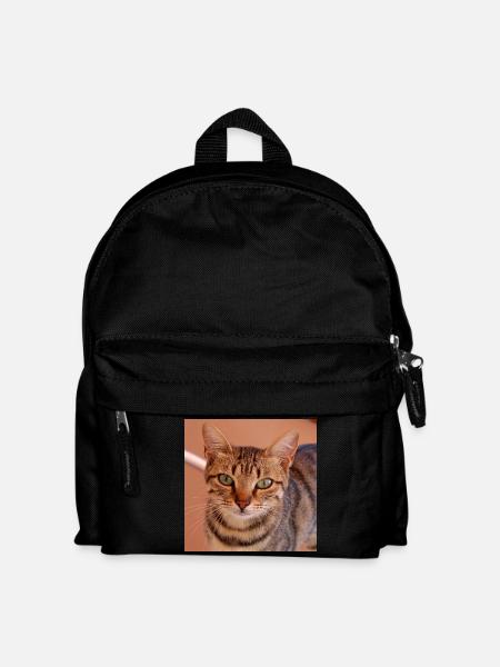 Katze Kätzchen Poster quadratisch Katzenposter - Kinder Rucksack - Schwarz