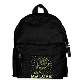 Spieler Racket Training Padel Turnier Statement - Kinder Rucksack - Schwarz - Vorne