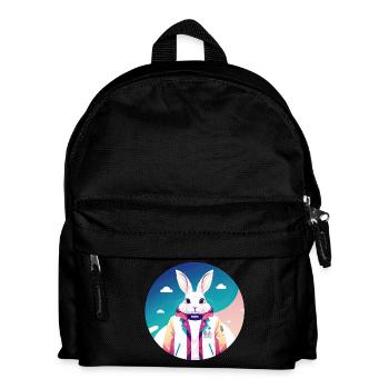 Hase, Kaninchen, Osterhase - Kinder Rucksack - Schwarz - Vorne