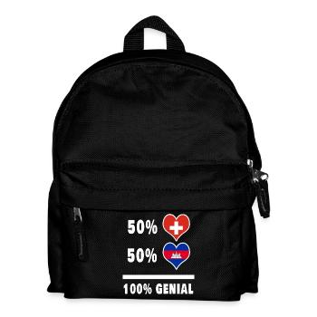 Cambodia and Switzerland 100% Awesome Flag - Kids' Backpack - black - Front