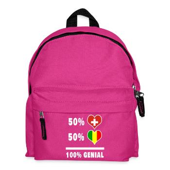 Mali und Schweiz 100% Genial Flagge - Kinder Rucksack - Fuchsia - Vorne