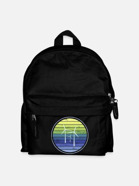 Windenergie Nachhaltigkeit - Kinder Rucksack - Schwarz