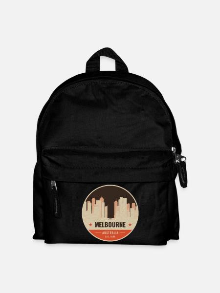Melbourne Skyline Vintage Abzeichen - Kinder Rucksack - Schwarz