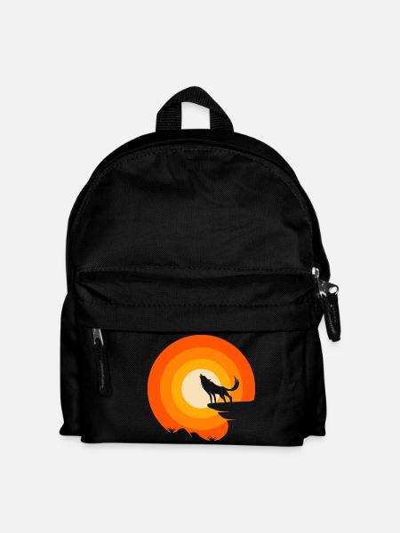 Wolf ist mein Krafttier - Kinder Rucksack - Schwarz