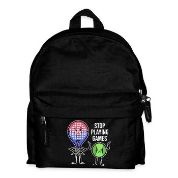 Spieler Statement Schläger Padel Padelteam Bälle - Kinder Rucksack - Schwarz - Vorne
