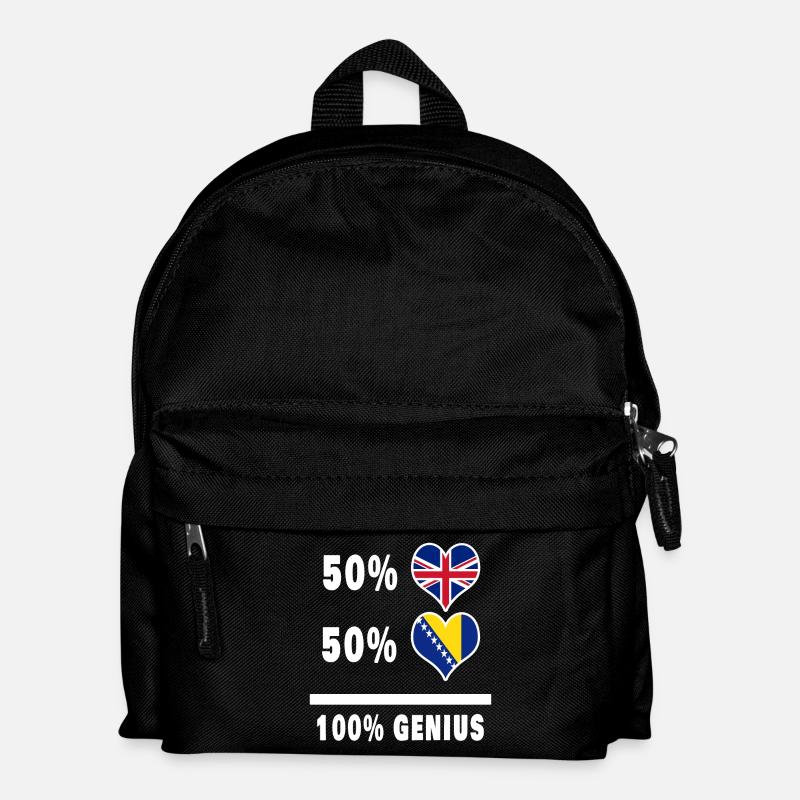 Bosnien und Großbritannien 100% Genius Flagge - Kinder Rucksack - Schwarz