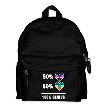 Ethiopia and Great Britain 100% Genius Flag - Kids' Backpack - black - Front