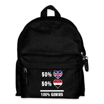 Egypt and Great Britain 100% Genius Flag - Kids' Backpack - black - Front