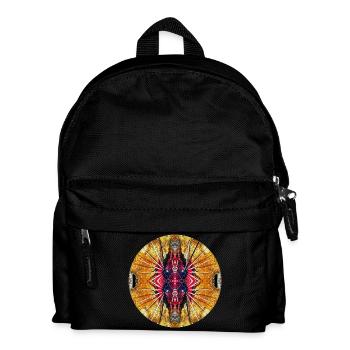 Natur Mandala unter Wasser, Rotfeuerfisch - Kinder Rucksack - Schwarz - Vorne