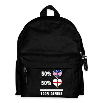 England and Great Britain 100% Genius Flag - Kids' Backpack - black - Front