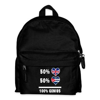 Kuba und Großbritannien 100% Genius Flagge - Kinder Rucksack - Schwarz - Vorne