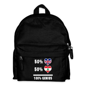 Libanon und Großbritannien 100% Genius Flagge - Kinder Rucksack - Schwarz - Vorne