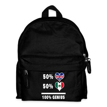Mexiko und Großbritannien 100% Genius Flagge - Kinder Rucksack - Schwarz - Vorne