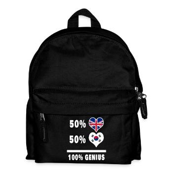 Südkorea und Großbritannien 100% Genius Flagge - Kinder Rucksack - Schwarz - Vorne