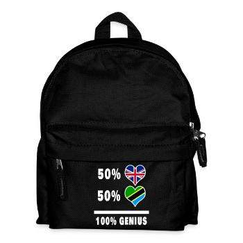 Tanzania and Great Britain 100% Genius Flag - Kids' Backpack - black - Front