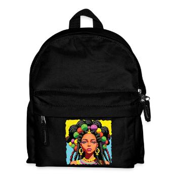 Black woman with dreadlocks - Kids' Backpack - black - Front