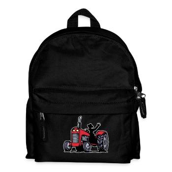 Tractor Farmer Farm Organic Farmer Commercial Vehicle - Kids' Backpack - black - Front