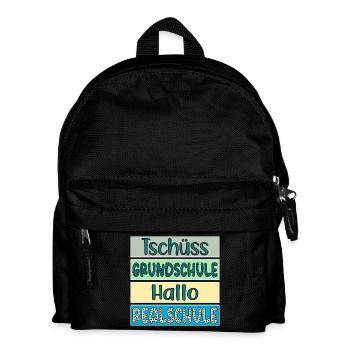 Tschüss Grundschule Hallo Realschule Schulwechsel - Kinder Rucksack - Schwarz - Vorne
