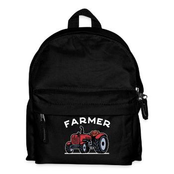 Commercial Vehicle Tractor Field Farmer Saying Organic Farmer - Kids' Backpack - black - Front