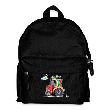 Feld Bauer Traktor Landmaschinen Nutzfahrzeug - Kinder Rucksack - Schwarz - Vorne