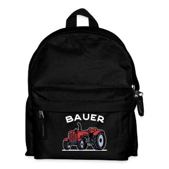 Bauer Traktor Landleben Landmaschinen Bauernhof - Kinder Rucksack - Schwarz - Vorne