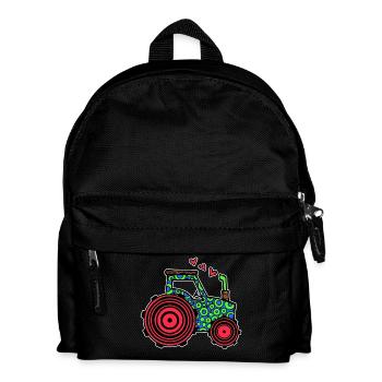 Tractor Heart Commercial Vehicle Country Life Farmer Field - Kids' Backpack - black - Front