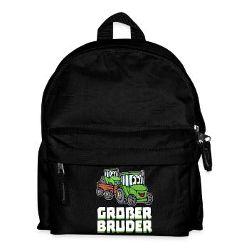 Fahrzeug Statement Traktor Landwirtschaft Biobauer - Kinder Rucksack - Schwarz - Vorne