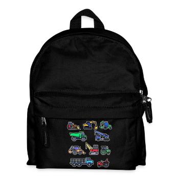 Traktor Biobauer Landmaschinen Fahrzeug Bauernhof - Kinder Rucksack - Schwarz - Vorne