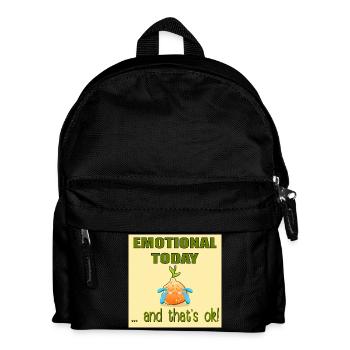 Emotionales Heute-Zitat - GEFÜHLE - Orange - Kinder Rucksack - Schwarz - Vorne