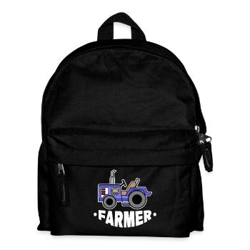 Farmer Tractor Saying Motor Vehicle Country Life Field - Kids' Backpack - black - Front