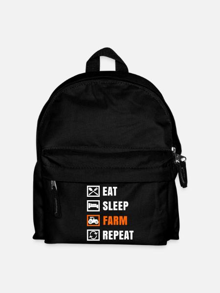 Traktor Landmaschinen Bauernhof Spruch Feld Bauer - Kinder Rucksack - Schwarz