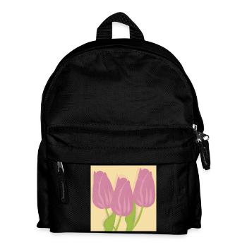 Tulpen - Kinder Rucksack - Schwarz - Vorne