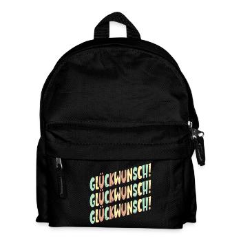 GRATULATION SPRÜCHE - GLÜCKWÜNSCHE DEKO - Kinder Rucksack - Schwarz - Vorne