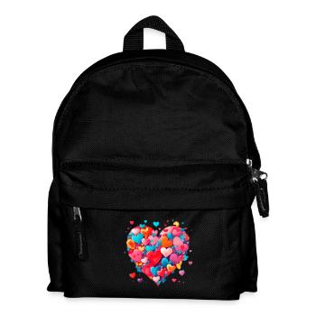 Liebe Herz - Kinder Rucksack - Schwarz - Vorne