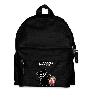 Movies Katze Popcorn Filmabend Theater Kinoabend - Kinder Rucksack - Schwarz - Vorne