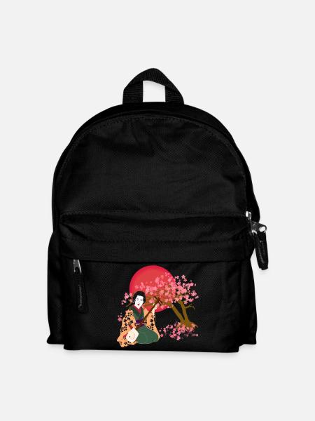 Japanese woman play Shamisen - Kids' Backpack - black