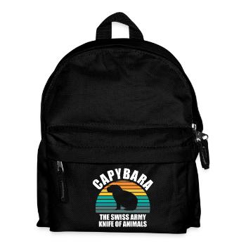 Capybara Zoo Animal Design - Kids' Backpack - black - Front