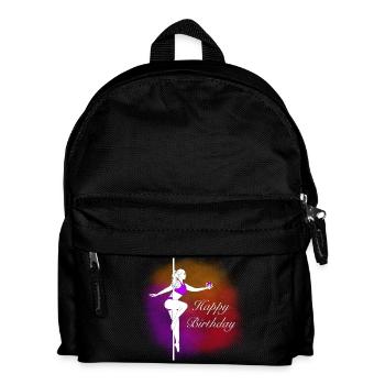 Pole Dance Birthday Farbverlauf Illustration - Kinder Rucksack - Schwarz - Vorne