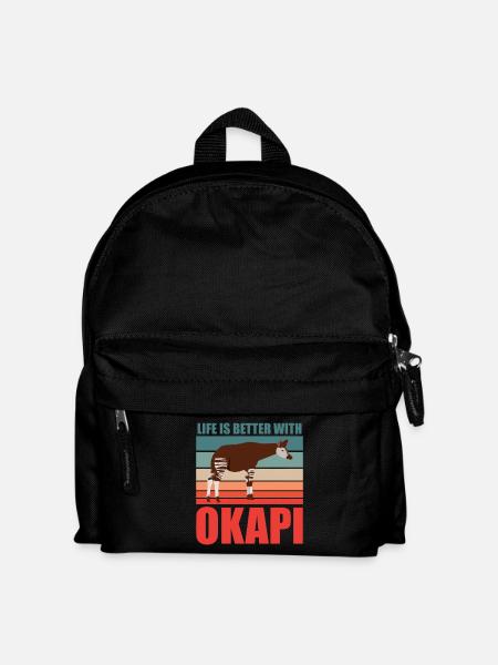 Okapi im Einklang mit der Natur - Kinder Rucksack - Schwarz