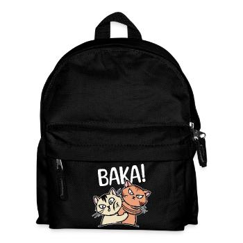 Baka Spruch Zeichentrick Katze Anime Manga Comic - Kinder Rucksack - Schwarz - Vorne
